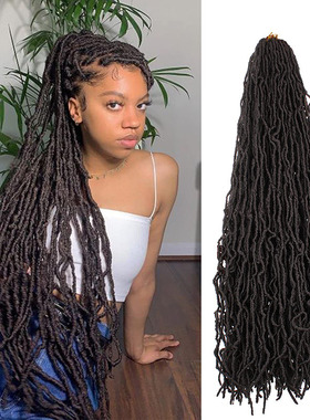 Nu Locs Goddess Braids hair长款不规则蚯蚓曲非洲脏辫黑人假发