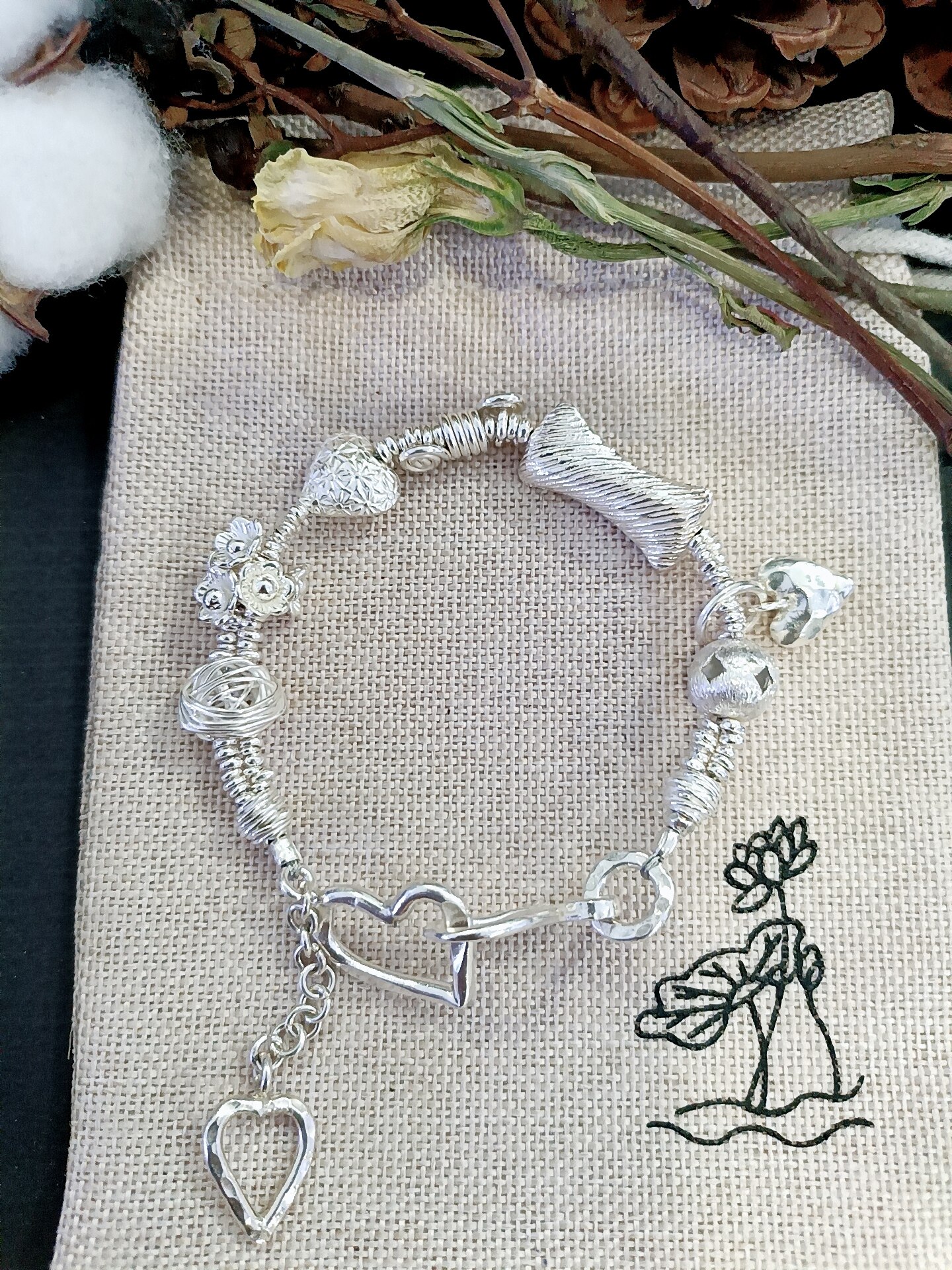 设计感碎银盘缠手链女小众个性独特精致百搭手环手饰