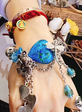 时尚简约百搭气质高级感小众手链蓝色梦幻手链(直播间询价）