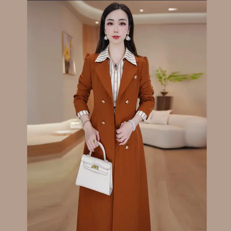 秋季职场风衣女修身显瘦两件套