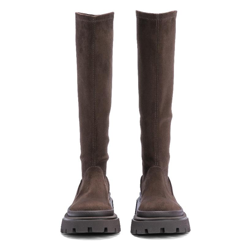 厚底弹力靴女2024秋冬新款