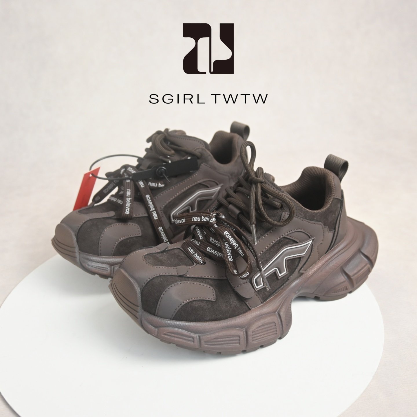 SGIRL TWTW复古增高双鞋带老爹鞋2025新款户外轻软百搭登山鞋女潮,女鞋,老爹鞋,淘宝优惠券,粉丝福利购,淘宝优惠卷