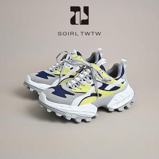 SGIRL个性 女2025新款 ins潮防滑百搭休闲户外运动鞋 厚底登山老爹鞋