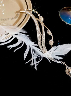 恋与深空秦彻婚卡羽毛水滴项链女超仙气质爆闪锁骨链颈链潮13