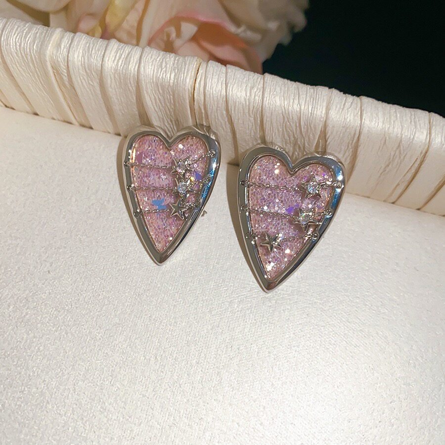 甜酷辣妹桃色星系爱心项链女轻奢小众高级感镶嵌锆石芭比锁骨链潮