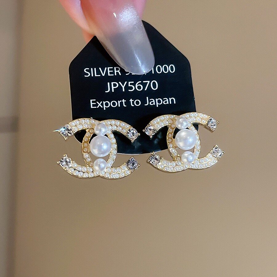 赫本风法式双c珍珠耳钉女名媛风爆款耳饰轻奢高级感气质耳环1067