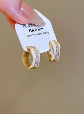 轻奢精致超闪气质奶白流沙耳扣耳环女时尚通勤甜美耳饰品耳环60
