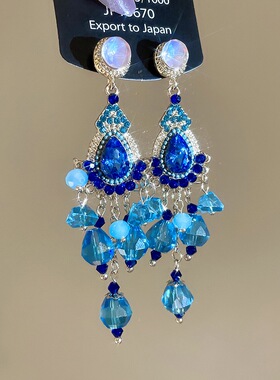 氛围晚宴 复古巴洛克闪钻耳环高级感轻奢气质夸张耳饰8016