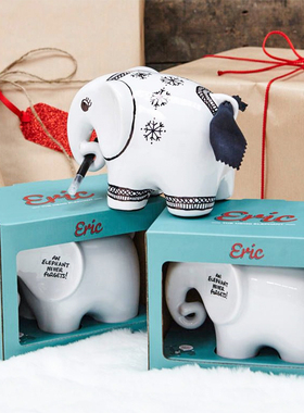 英国Luckies可擦试记事大象 陶瓷备忘架便签座摆件 创意新年礼物