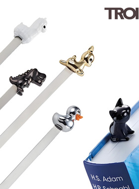 德国TROIKA拓意卡创意卡通书签 金属动物精致立体送老师同学礼物