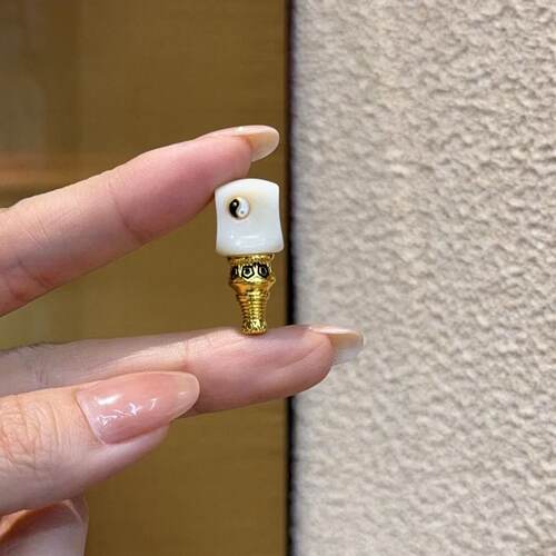 新品雪巴琉璃镶太极三通配件diy文玩时尚配饰佛珠手链饰品