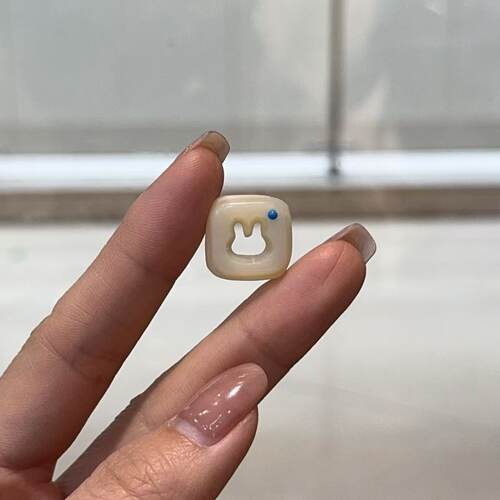 新品驼骨兔子牌diy配件手工编织手绳项链文玩佛珠饰品