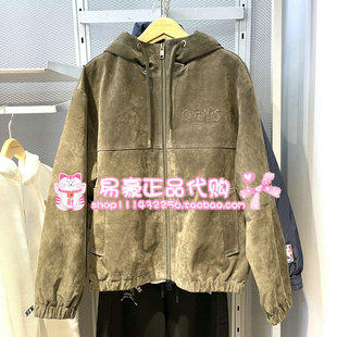 6905571316458 E06 杰克琼斯连帽机车风多口袋猪皮皮衣 226128001