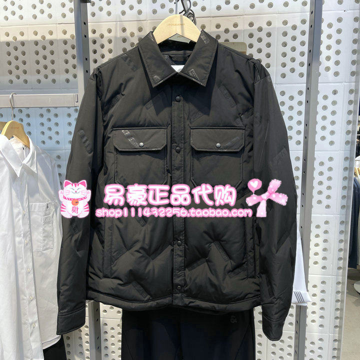 杰克琼斯衬衫领字母满印轻薄羽绒服 223323001 E40 6909925346191