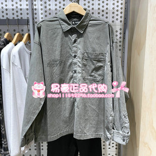 225362009 上衣 E06 字母印花口袋翻领廓形纯色长袖 杰克琼斯衬衫