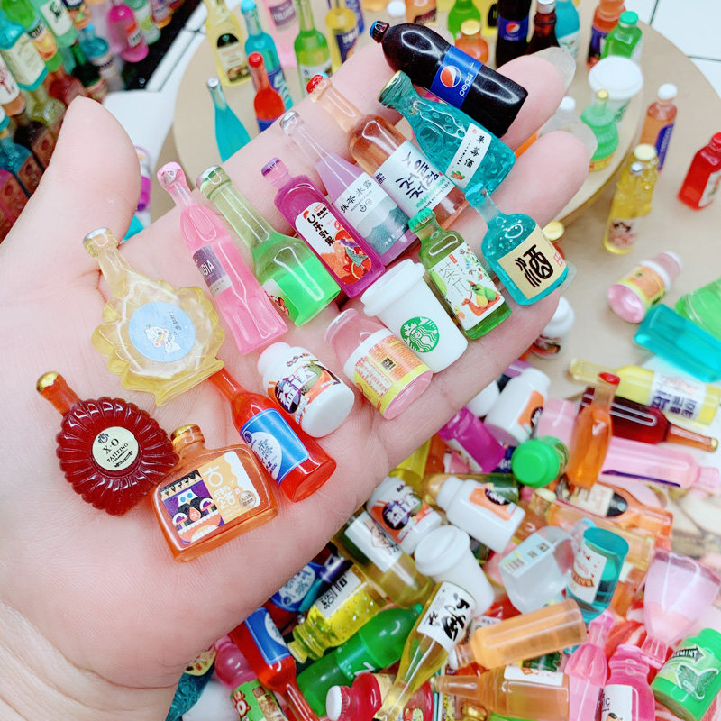 网红款立体迷你仿真饮料瓶 酒瓶 车载摆件树脂创意小夜灯迷你厨房