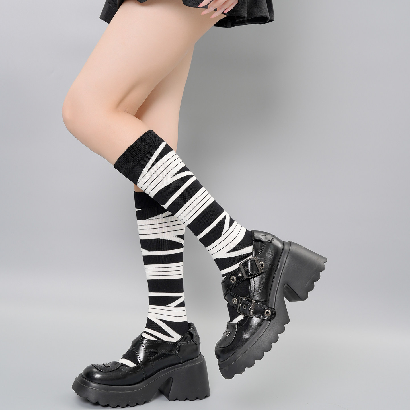 甜酷设计感辣妹y2k小腿袜