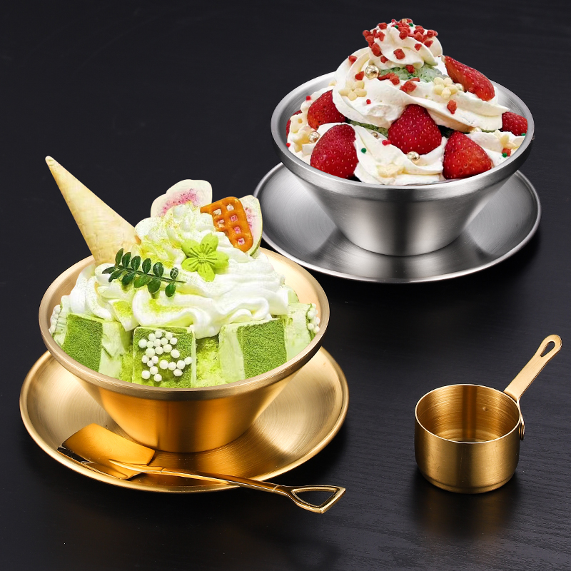 网红刨冰沙冰绵绵冰碗304不锈钢