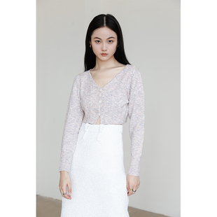 针织毛衫 清仓不退 高腰灵动混纱随意穿搭V领显瘦短款 Rowi 2折起