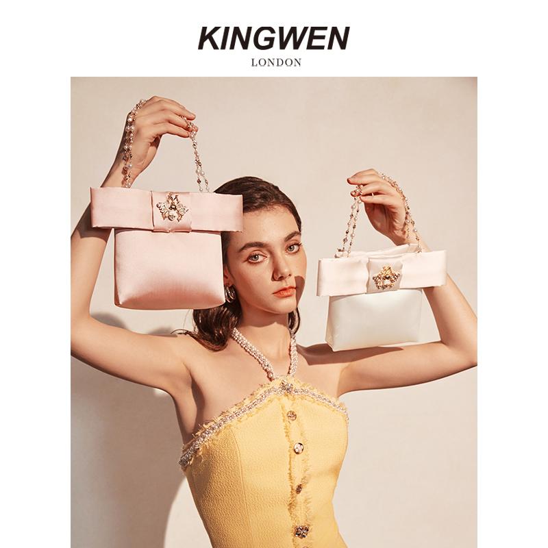 【明星同款】KINGWEN2025年春季新款蝴蝶结手提包