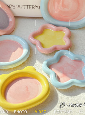 糯米家 韩式ins陶瓷碗狗碗吃饭碟子盛主粮罐头零食可爱宠物碗防滑