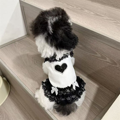 秋冬款蕾丝公主裙德绒保暖狗衣服家居服泰迪比熊马尔济斯奶狗猫咪