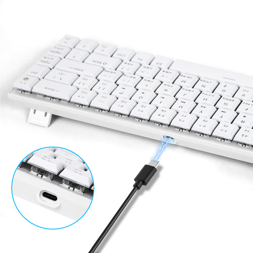 68键矮轴三模机械冰蓝光游戏办公