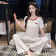 甜美印花慵懒高级感家居服可外穿 短袖 喔密哒薄款 莫代尔睡衣女夏季