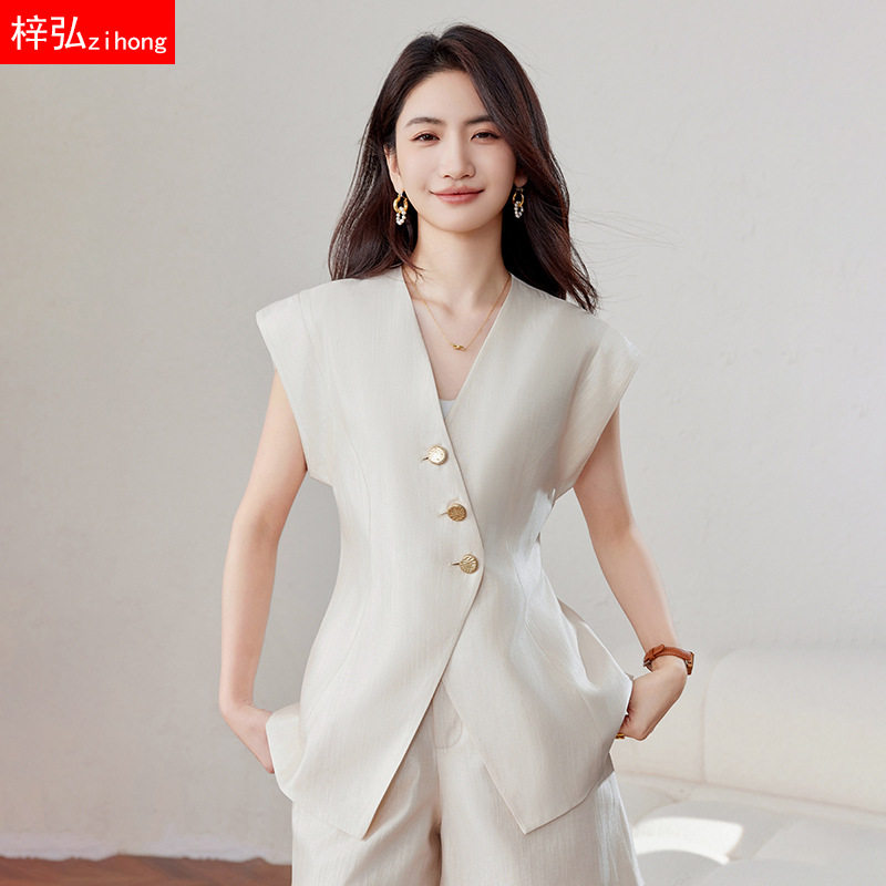 职业西装马甲女夏季无袖2026新款小个子设计感短裤西服套装两件套