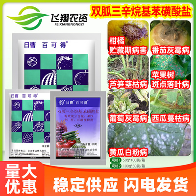 日曹百可得 40%双胍三辛烷基苯磺酸盐瓜果蔬菜灰霉病白粉病杀菌剂