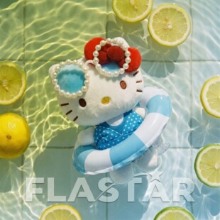 日本正版HelloKitty夏日限定蓝色海岛书包挂件钥匙扣玩偶公仔生日