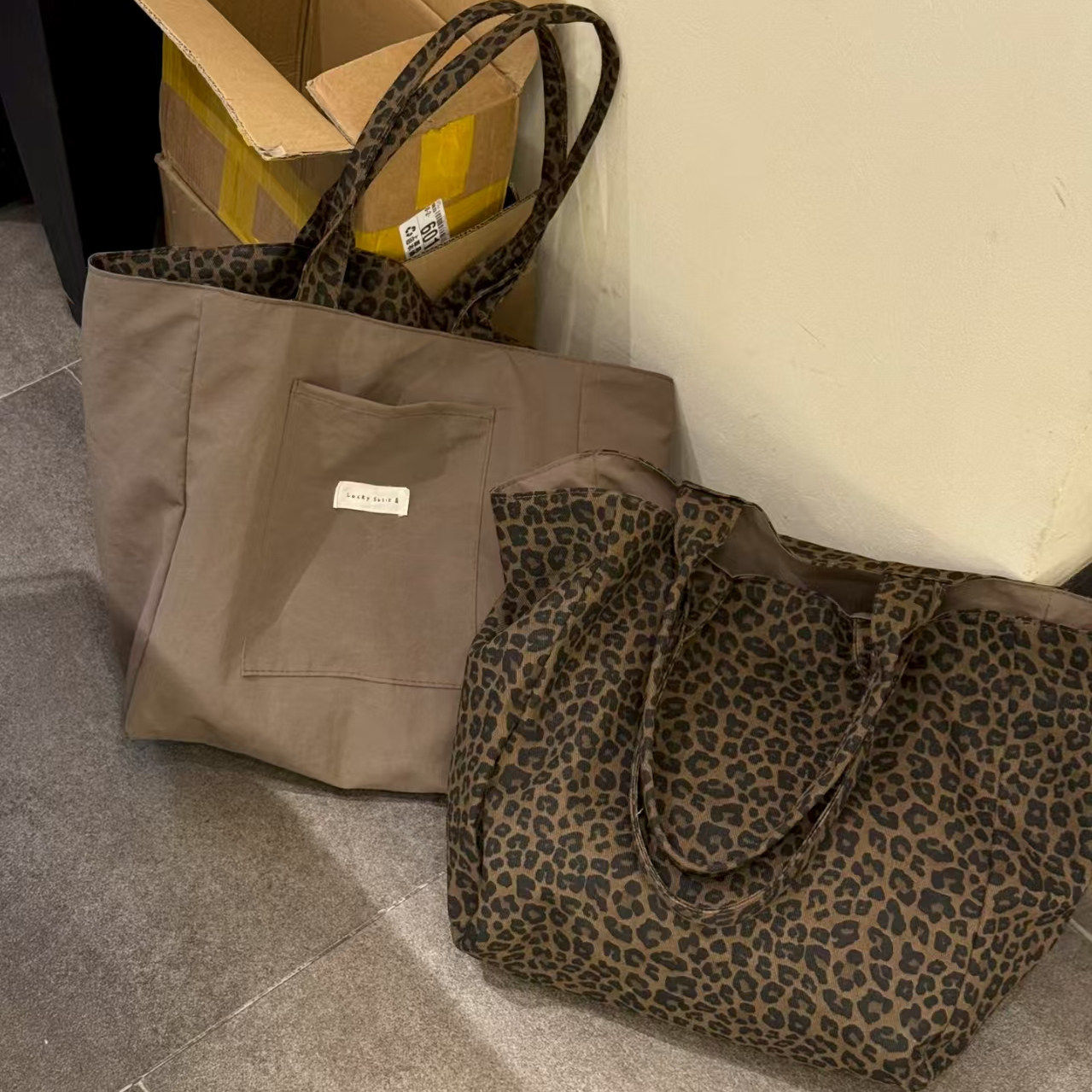 日本正品复古豹纹双面背