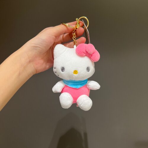 正版三丽鸥围巾款Hellokitty毛绒KT猫可爱毛绒小挂件玩偶玩具
