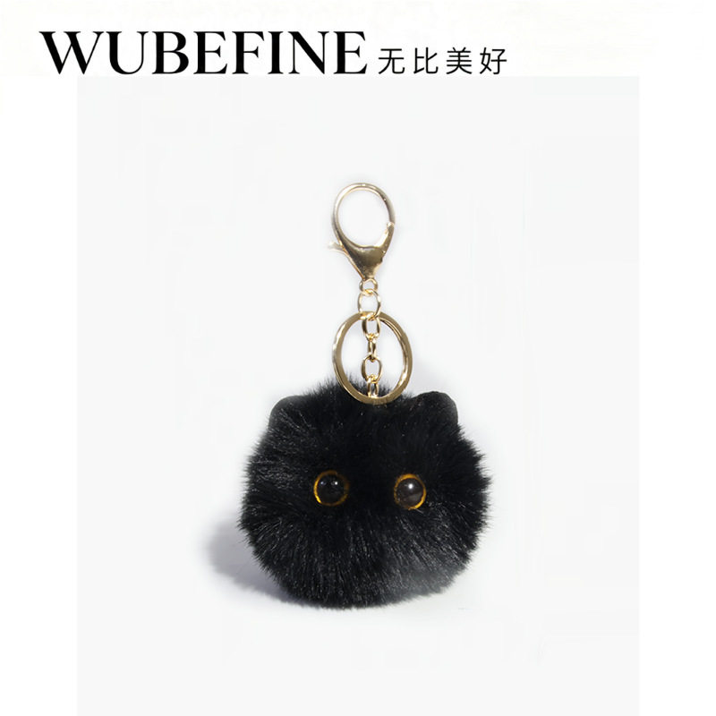 日本可爱毛绒小黑猫书包