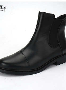 35-38头层羊皮shellys英国专柜正品切尔西靴女烟筒靴中筒短靴子冬