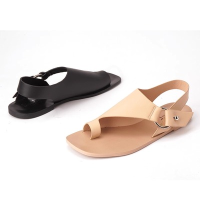 SHELLYS平底鞋牛皮套趾凉鞋