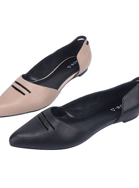 35/39-40真皮mellow yellow正品简约舒适平底跟凉鞋夏防滑露趾女