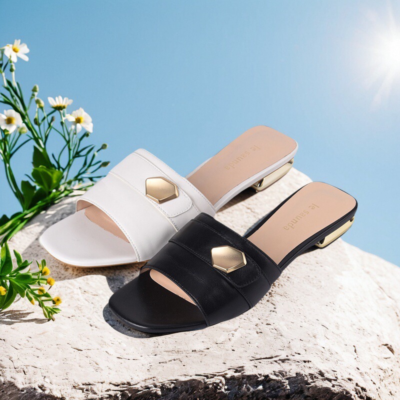 莱尔斯丹法式白色仙女凉拖鞋外穿