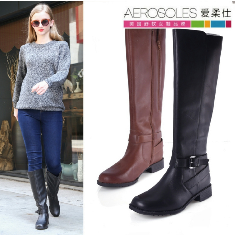 Aerosoles爱柔仕简约搭扣长靴