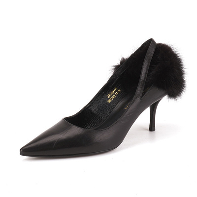 胎牛皮amiu艾妙单鞋女鞋办公真皮