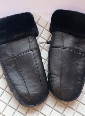 秋冬男女式羊皮真防寒保暖男女焖子情侣滑雪骑车加厚真皮手套