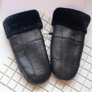 秋冬男女式 羊皮真防寒保暖男女焖子情侣滑雪骑车加厚真皮手套