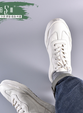 清仓【广州产】透气不捂脚溶解鞋全上线真皮套脚休闲板鞋男211100