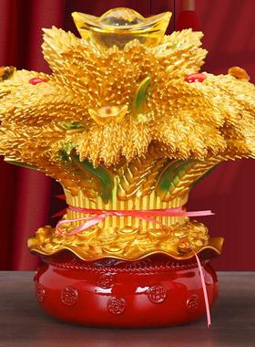 生意大卖麦穗招财摆件钱袋元宝开业礼物装饰品店铺收银台客厅酒柜