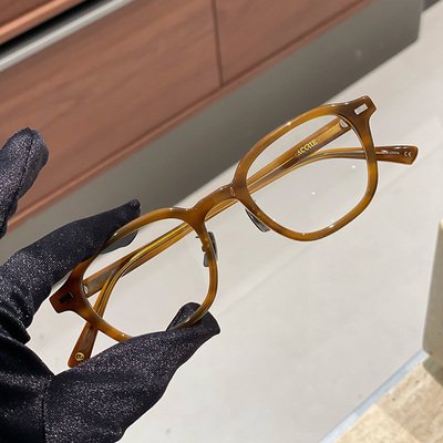 韩国设计师品牌ACCRUE Wellington复古手工板材窄框可配高度近视