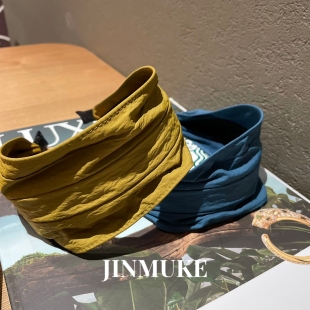 JINMUKE韩国进口发饰头饰颜色非常好看褶皱布艺宽边发箍头箍发卡
