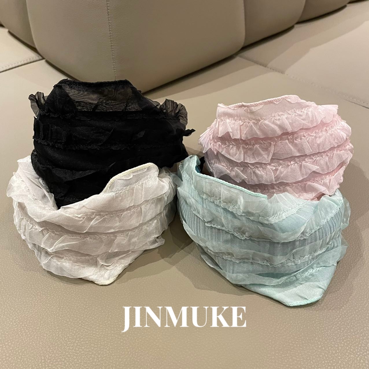 JINMUKE韩国进口发饰超仙气质蓬松雪纺网纱宽发箍头箍发卡新品