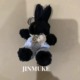 JINMUKE韩国饰品进口配饰可爱蓝毛衣黑色兔子钥匙扣毛绒挂件
