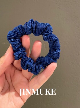 JINMUKE韩国进口东大门时尚发饰头饰蓝色褶皱系百搭发圈发绳头绳