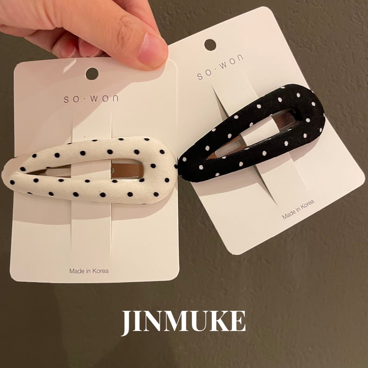 JINMUKE韩国进口饰品简约复古法式波点BB夹优雅海绵前额碎发对夹,饰品/流行首饰/时尚饰品新,发饰,淘宝优惠券,粉丝福利购,淘宝优惠卷